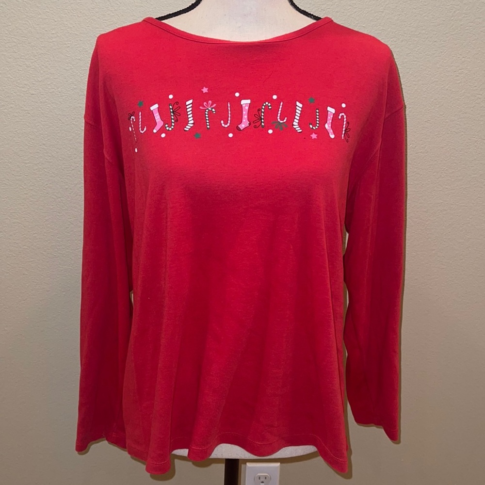 Vintage Christmas red long sleeve